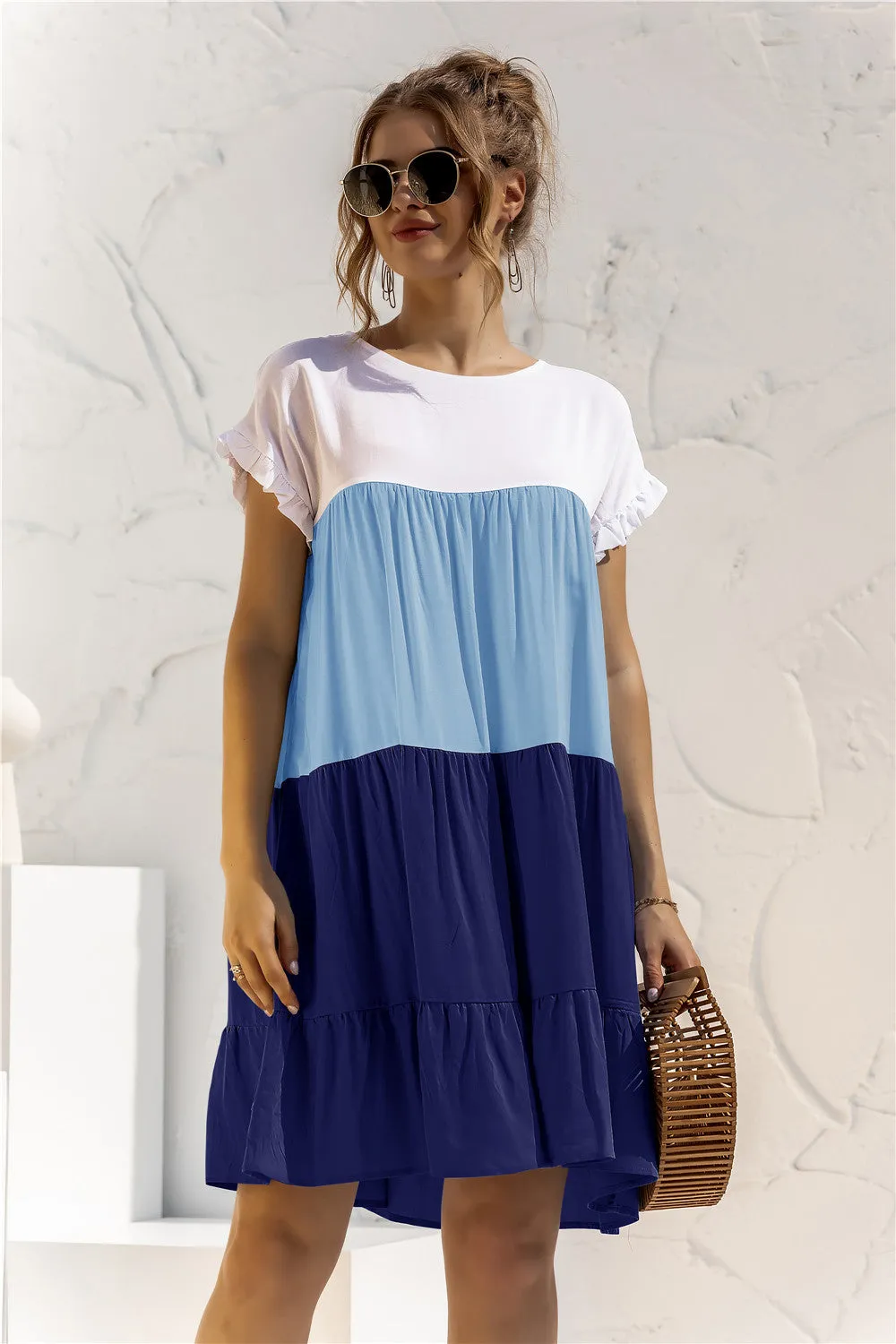 *APP EXCLUSIVE* Colorblock Tiered Babydoll Dress