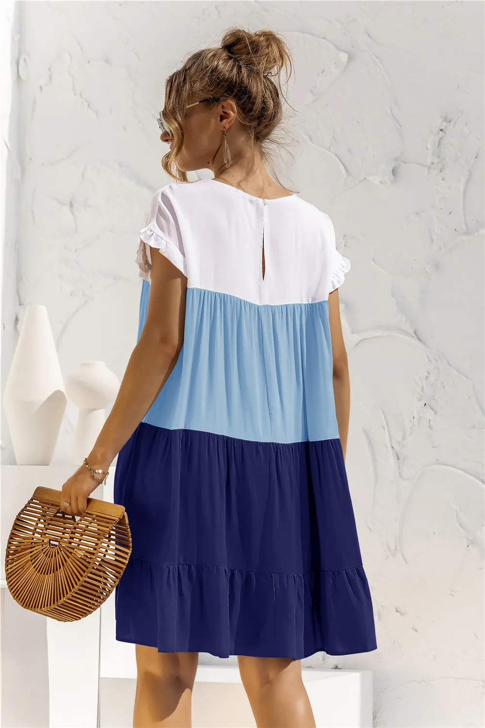 *APP EXCLUSIVE* Colorblock Tiered Babydoll Dress