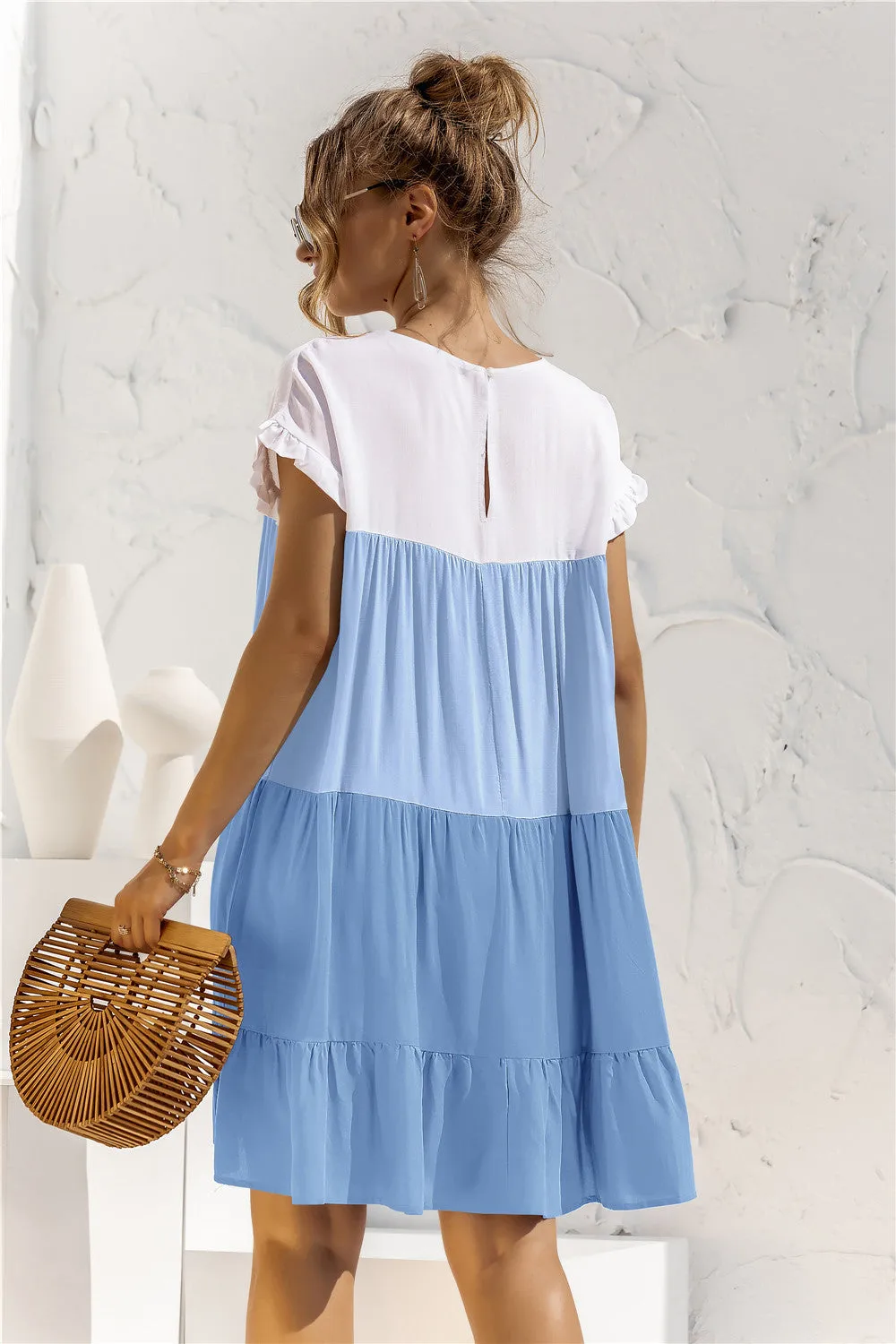 *APP EXCLUSIVE* Colorblock Tiered Babydoll Dress