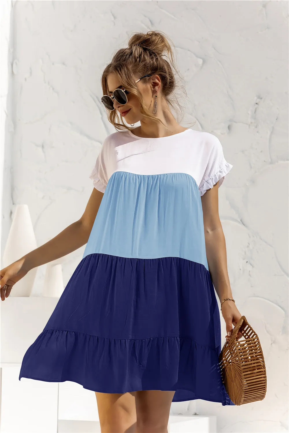 *APP EXCLUSIVE* Colorblock Tiered Babydoll Dress