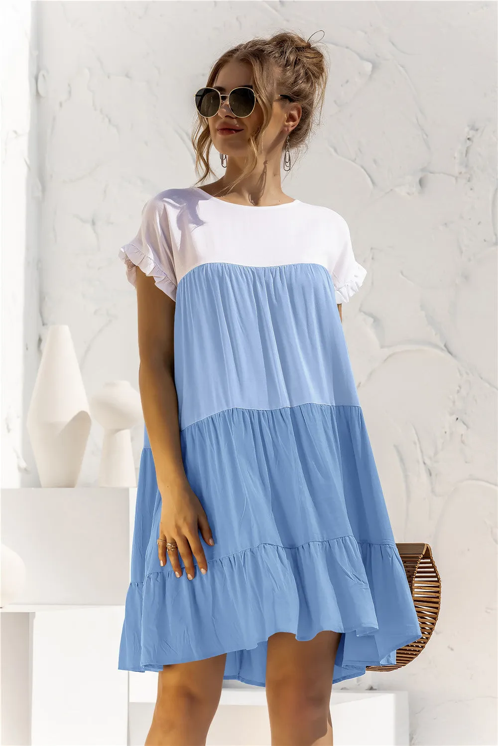 *APP EXCLUSIVE* Colorblock Tiered Babydoll Dress