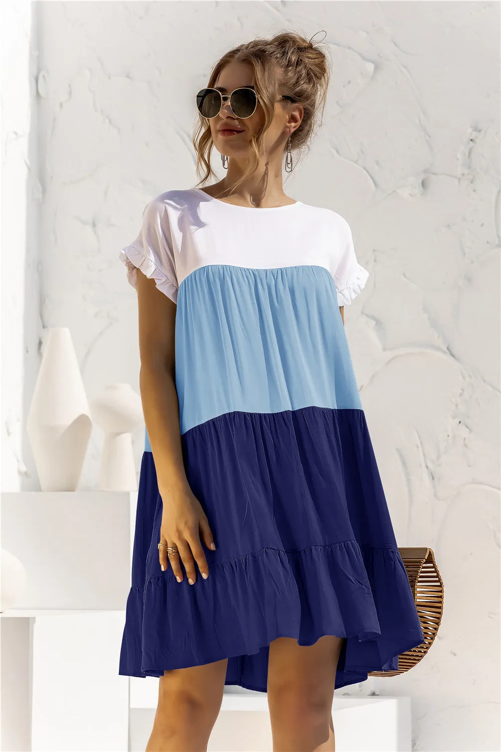 *APP EXCLUSIVE* Colorblock Tiered Babydoll Dress