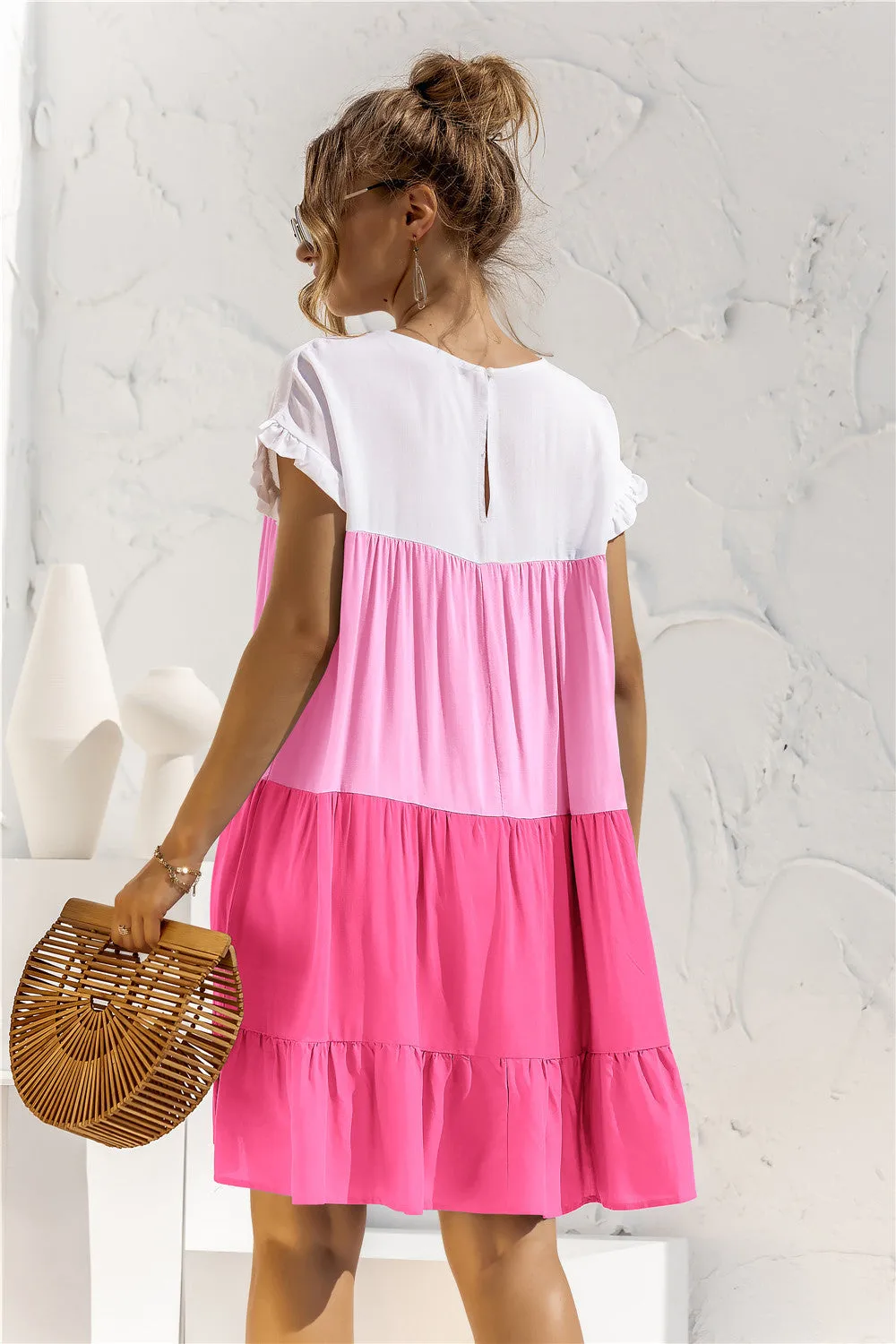 *APP EXCLUSIVE* Colorblock Tiered Babydoll Dress