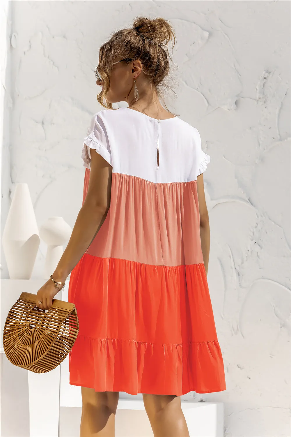 *APP EXCLUSIVE* Colorblock Tiered Babydoll Dress