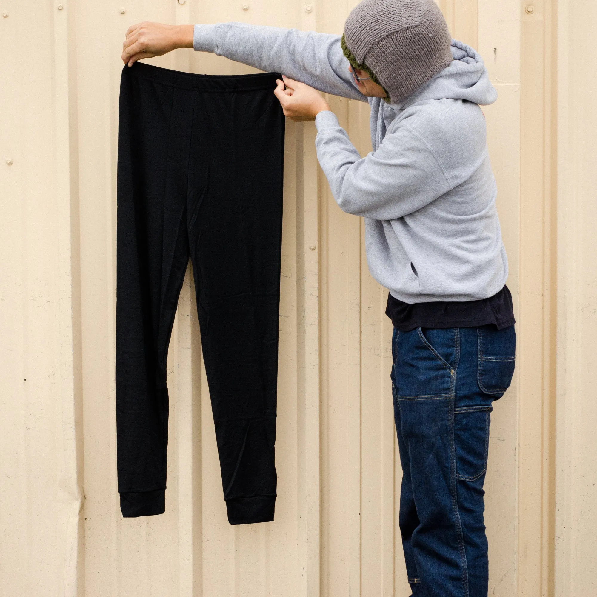 Aussie Wool Black Long Johns