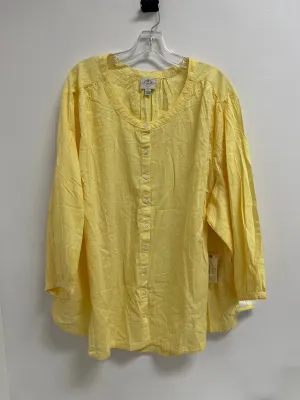 Blouse Long Sleeve By St Johns Bay In Yellow, Size: 4x