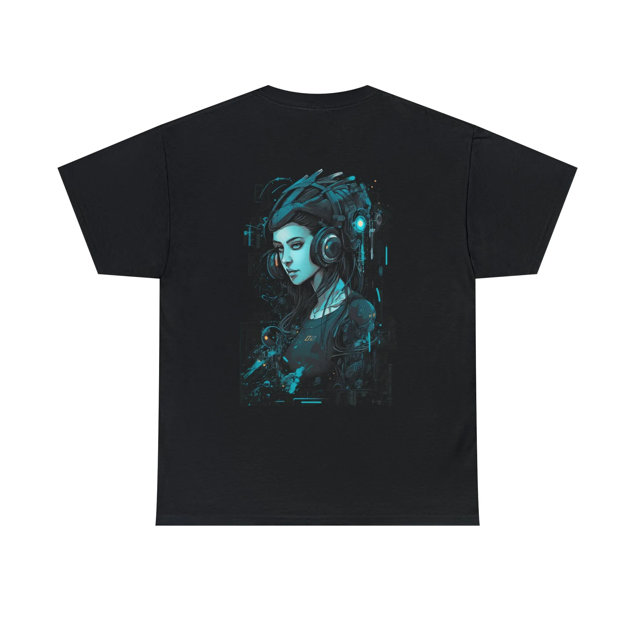 Blue Netrunner Girl T-Shirt | T-Shirt für Gamer und Cyberpunk Fans