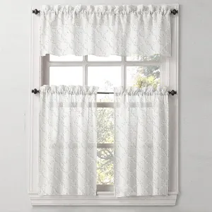 Britta - 3 Piece Ivory Rod Pocket Cafe Curtains