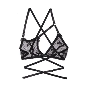 Calista Bralette Polka Dot Bow Mesh