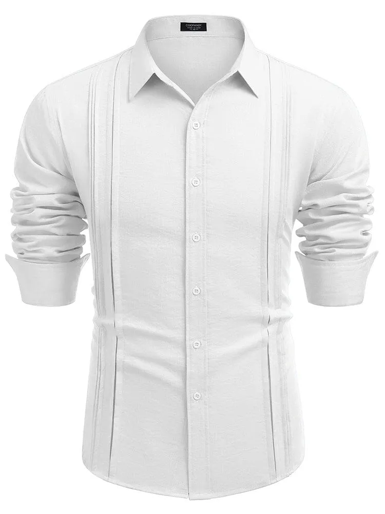 Casual Button Down Pleated Shirts (US Only)