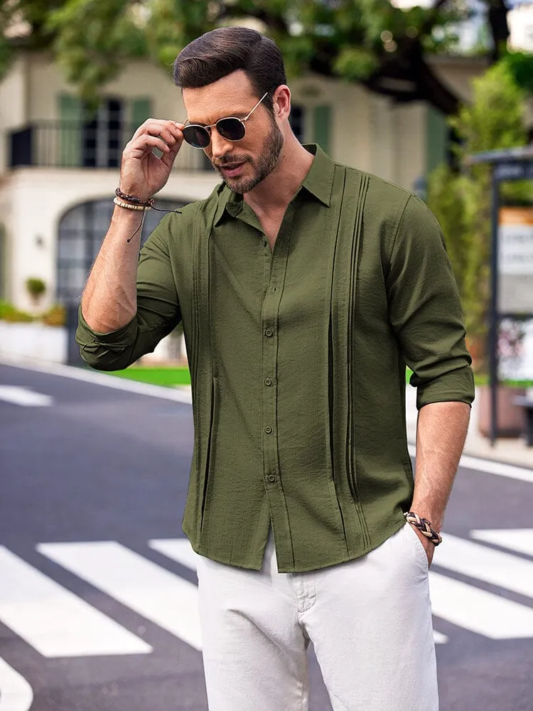 Casual Button Down Pleated Shirts (US Only)