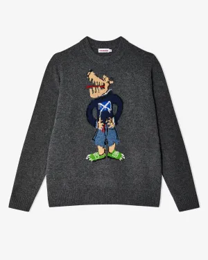 Charles Jeffrey - Men's Scots Wolf Jumper - (Grey)