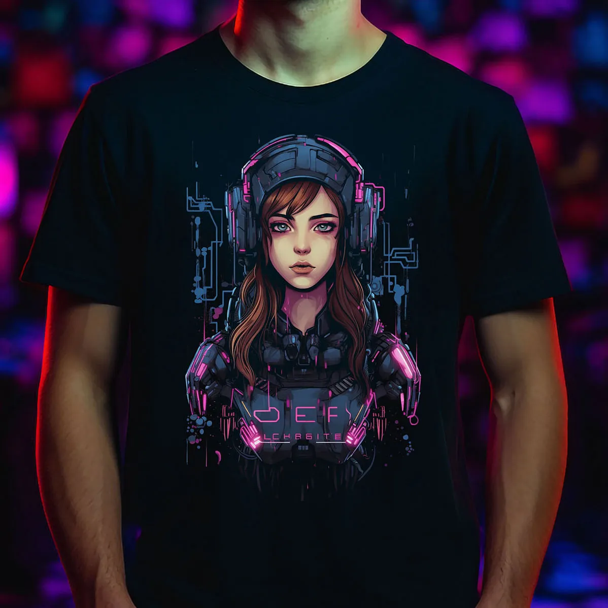 Cyber Girl T-Shirt | T-Shirt für Gamer und Cyberpunk Fans