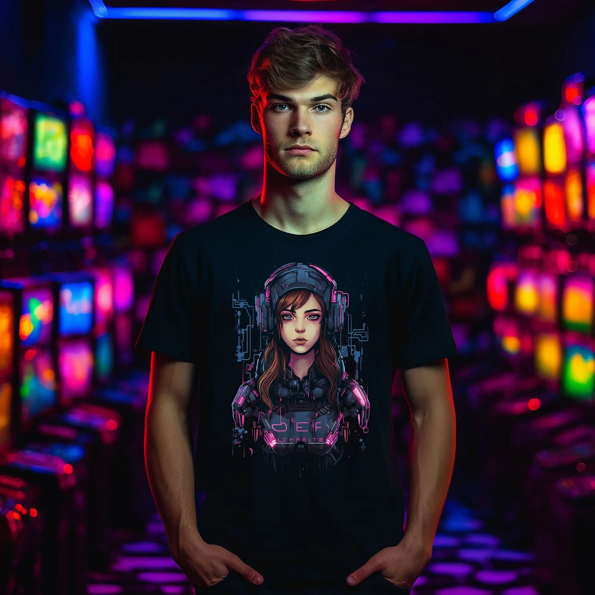 Cyber Girl T-Shirt | T-Shirt für Gamer und Cyberpunk Fans