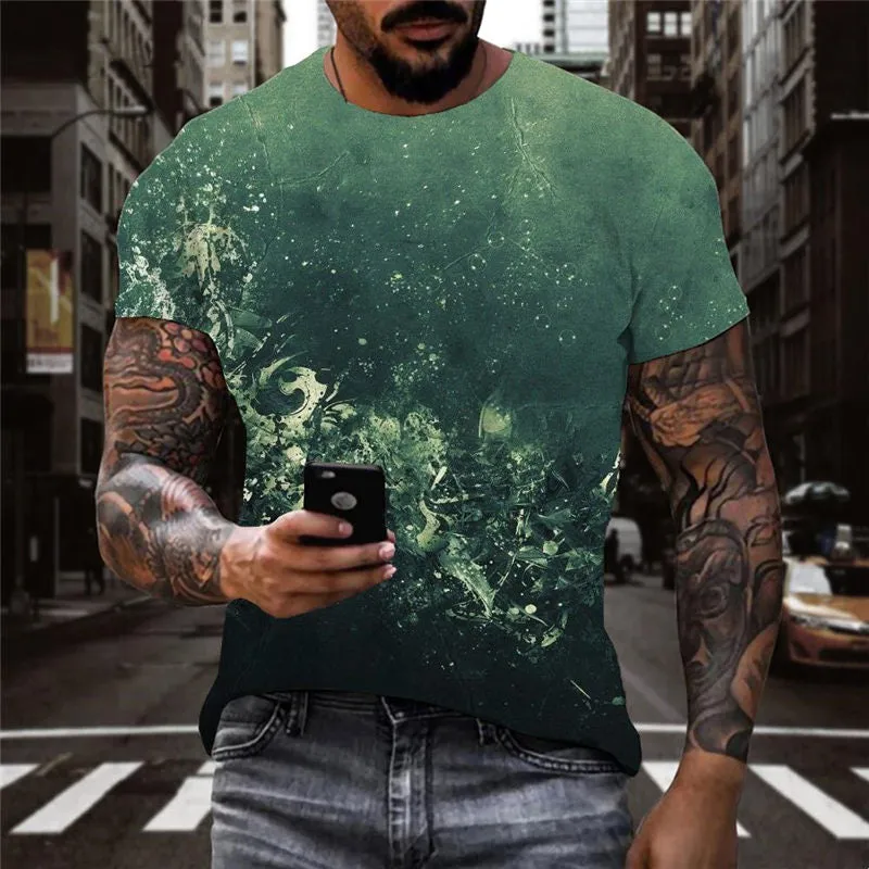 Dark green irregular grain t shirt top tee special texture Cool art costume different man