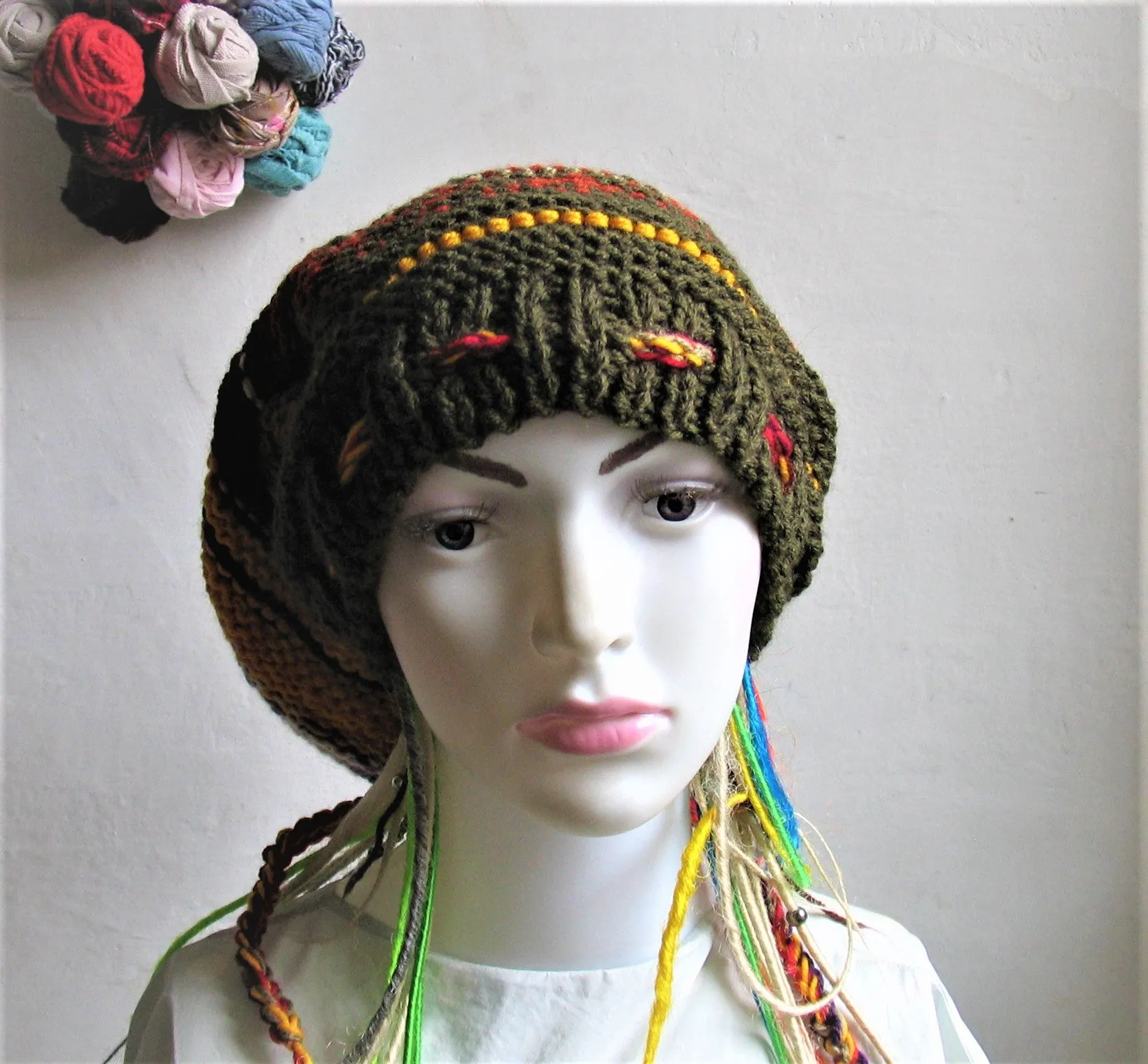 Dreads Long Tube Hat Beanie Dreadlock Sock Oversized Slouchy Unisex Winter Slouchy Hat Knit Rasta Tam Hippie Boho Headband Dreadstyles  Buggy Hat Dreads Woodland Hat