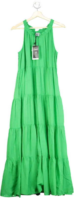 Eleven Loves Green Ruby Tiered Maxi Dress UK M/L