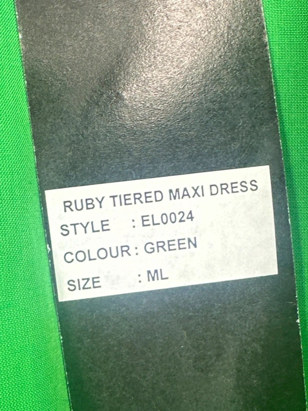 Eleven Loves Green Ruby Tiered Maxi Dress UK M/L