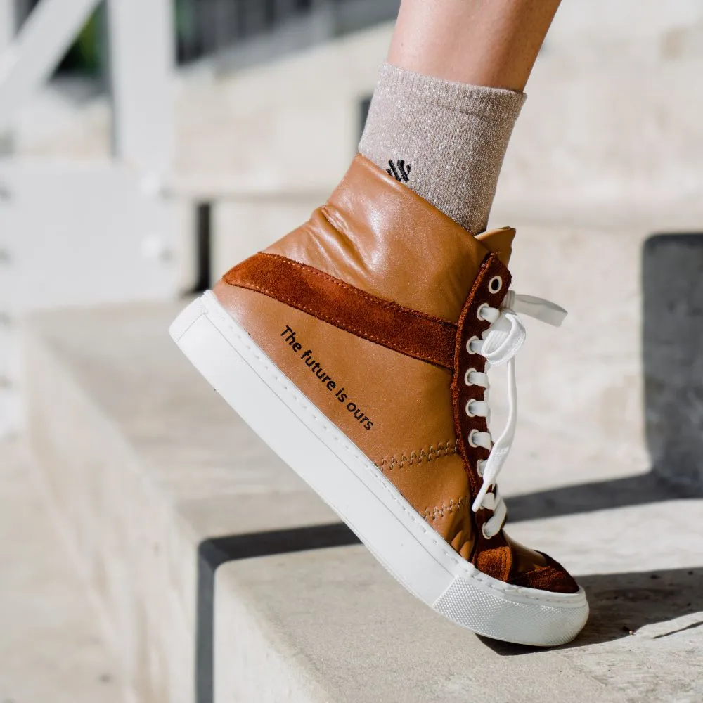 FLOOR high-top sneaker - cuoio