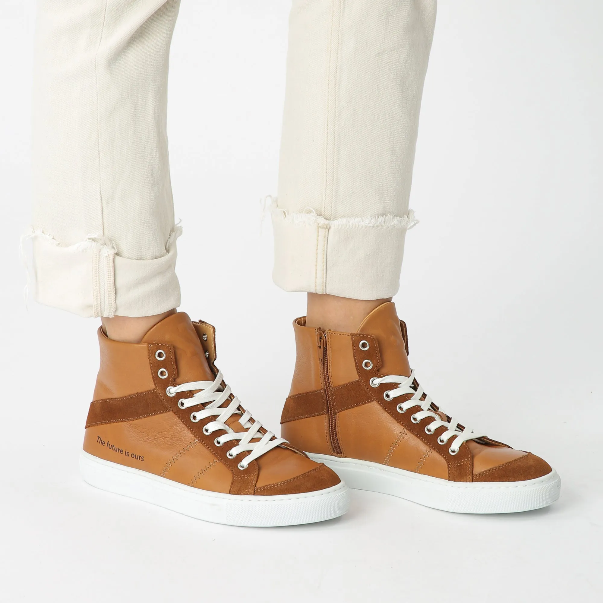 FLOOR high-top sneaker - cuoio