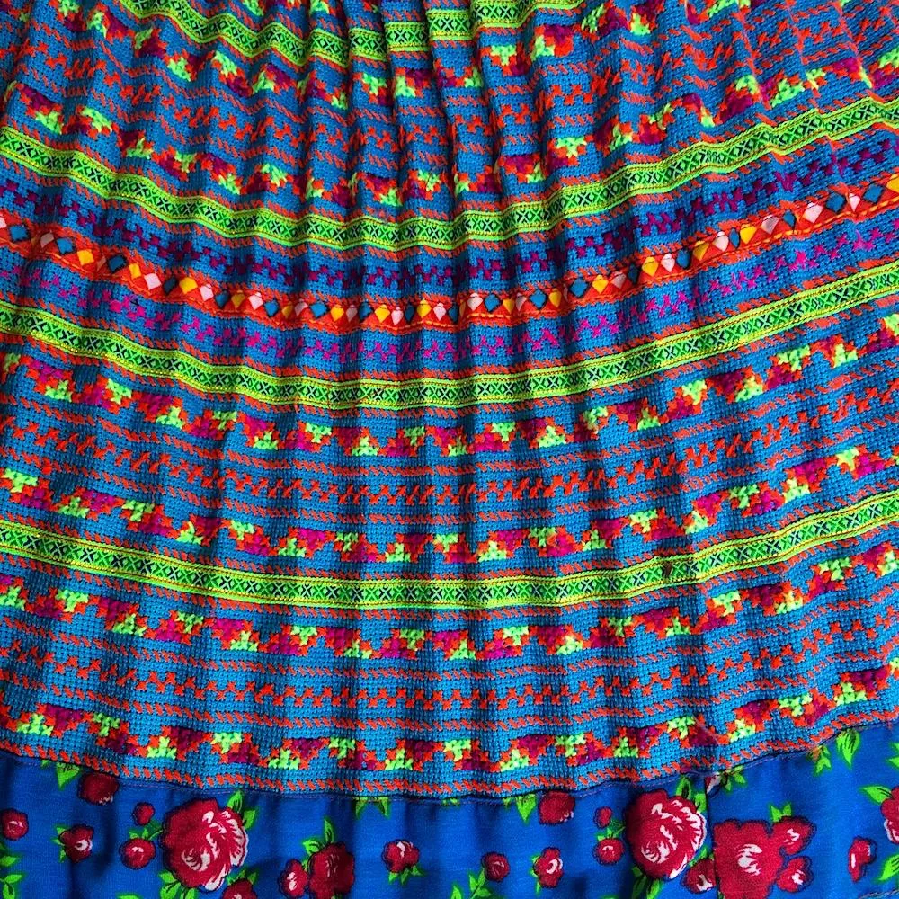 Hmong fabric skirt - home decor piece