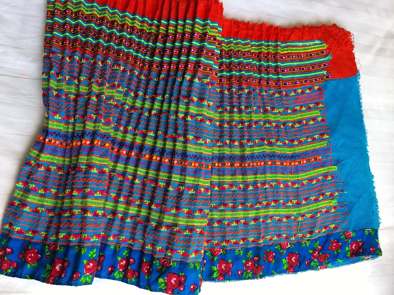 Hmong fabric skirt - home decor piece