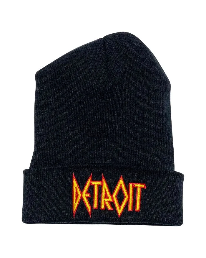 Ink Detroit DET Leopard Beanie - Black