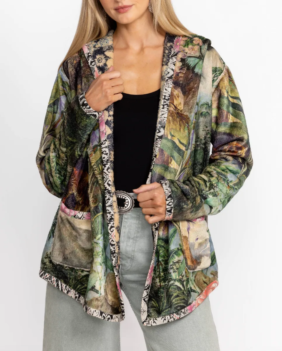 Joan Sherpa Jacket - Rawi Scarf Print