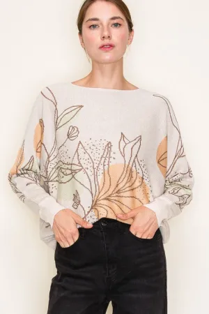 Keely Floral Flare Creneck Sweater