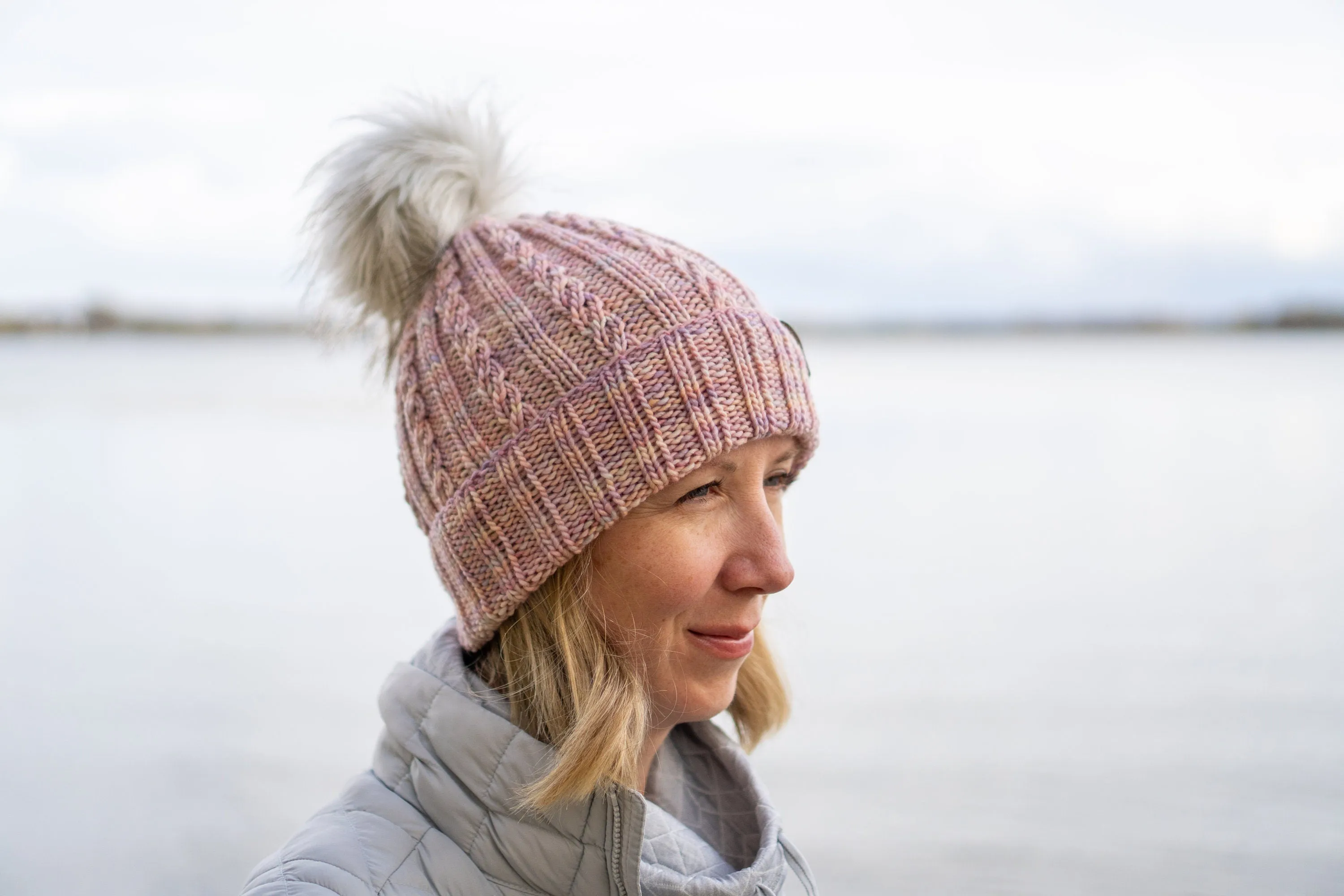 KNITTING PATTERN: Seaspray Beanie, Easy Cable Knit Hat Pattern for Worsted Weight Yarn