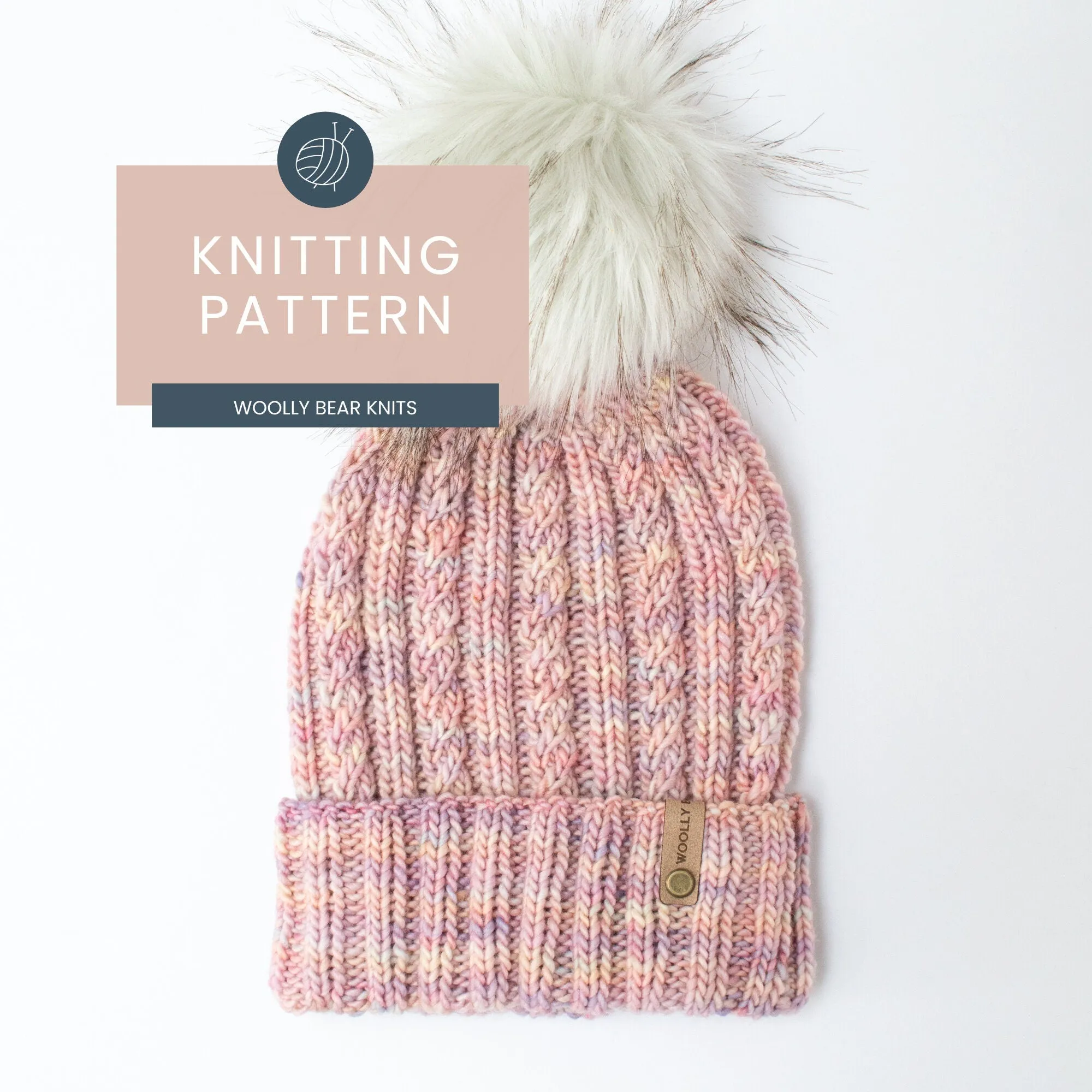 KNITTING PATTERN: Seaspray Beanie, Easy Cable Knit Hat Pattern for Worsted Weight Yarn