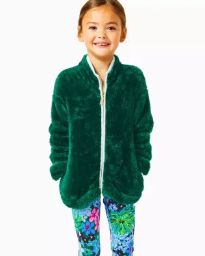 Lilly Pulitzer Girls Mini Joyce Sherpa Jacket - Evergreen