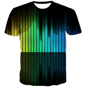 Music T shirts Men Instrument Tshirts Cool Retro Tshirts Casual Electronic Shirt Print