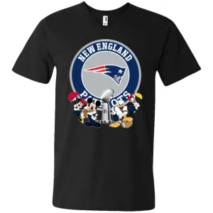 Nfl – New England Patriots Super Bowl 2019 Mickey Mouse Minnie Mouse Donald Duck Daisy Duck Football Men V-Neck T-Shirt