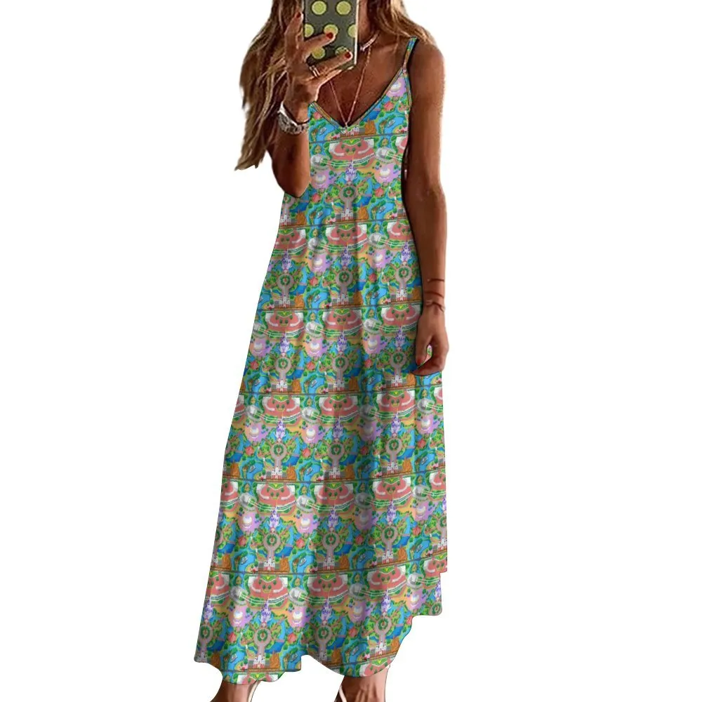 Park Map Women's Summer Slip Long Dress