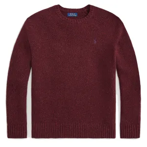 Polo Ralph Lauren Speckled Wool-Blend Crewneck Jumper Aged Wine Donegal