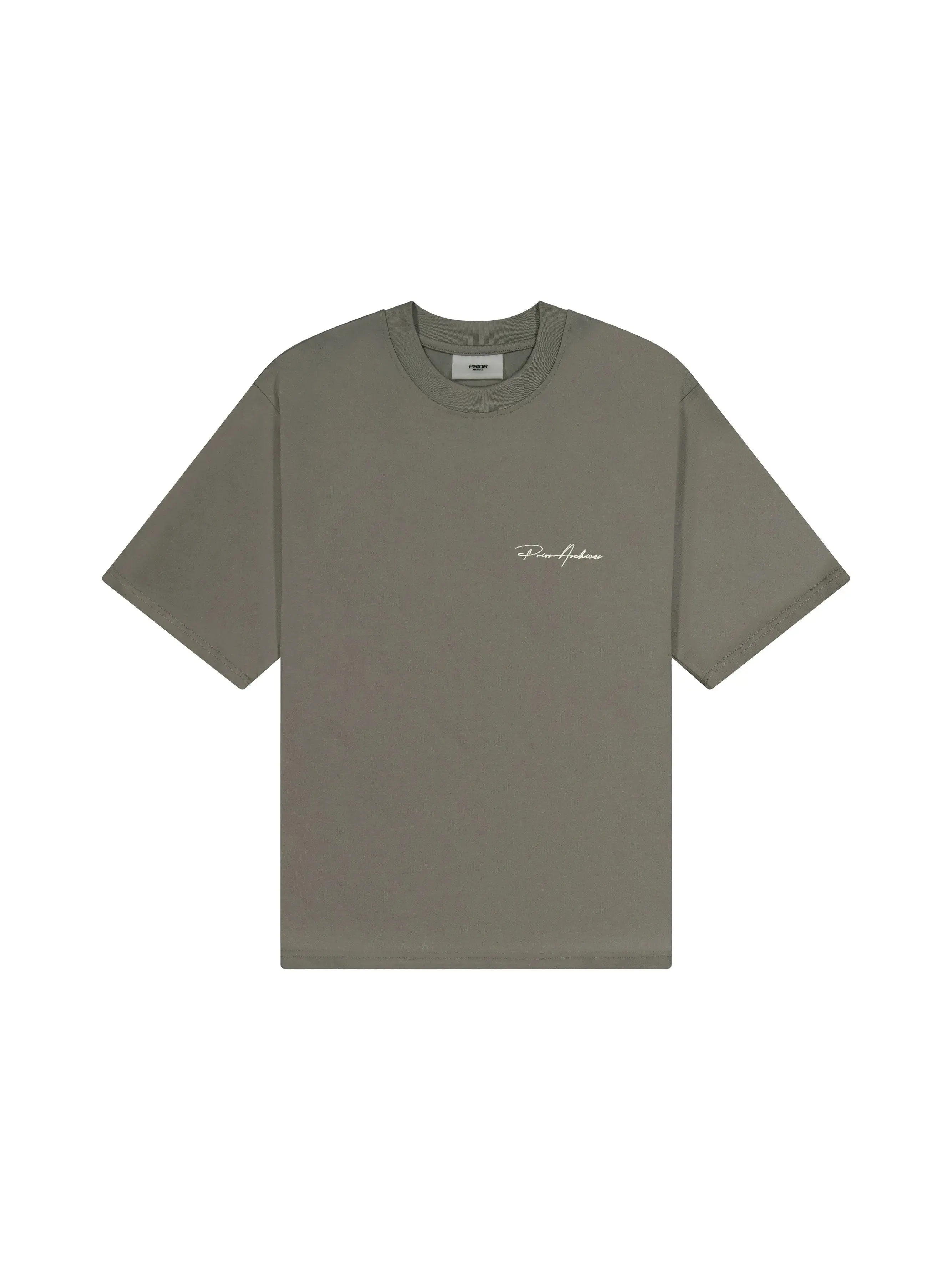 Prior Embroidery Logo Oversized T-shirt Medium Olive