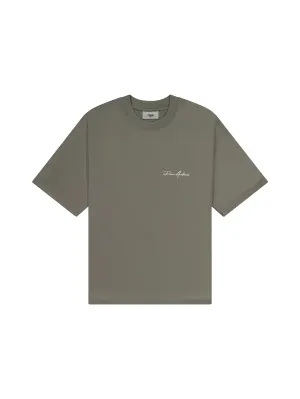 Prior Embroidery Logo Oversized T-shirt Medium Olive