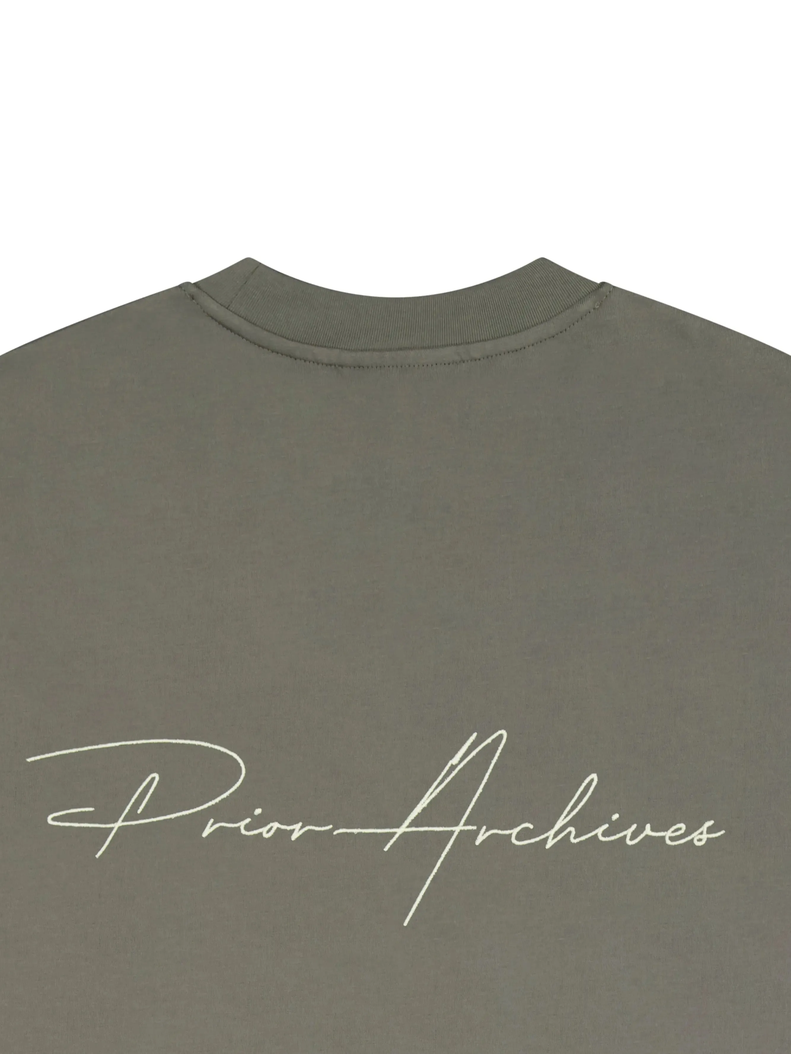 Prior Embroidery Logo Oversized T-shirt Medium Olive