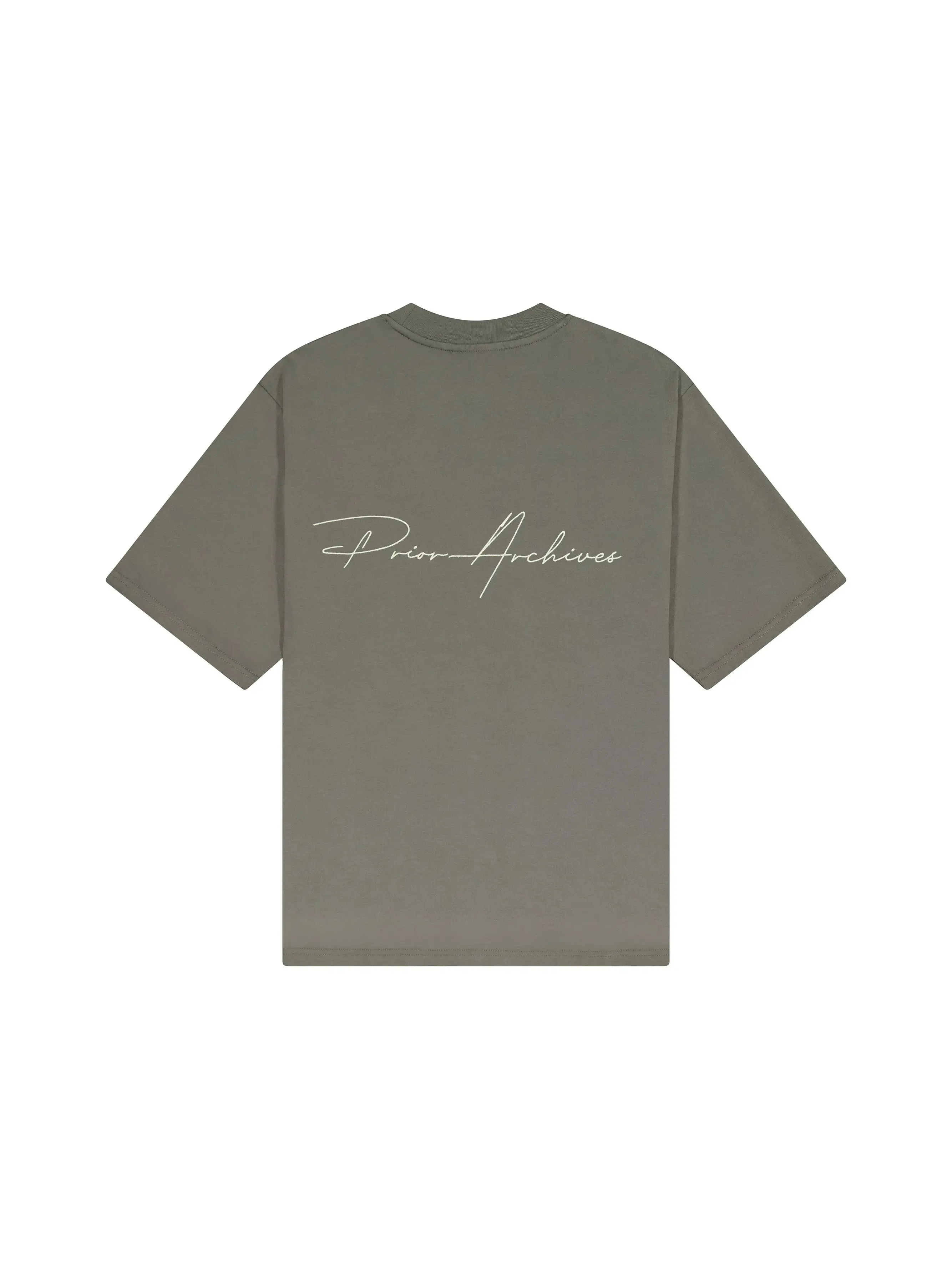 Prior Embroidery Logo Oversized T-shirt Medium Olive