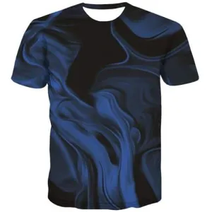 Psychedelic T-shirt Men Abstract T-shirts Graphic Nebula Tshirt Printed Blue T shirts Funny Retro Tshirts Novelty Short Sleeve