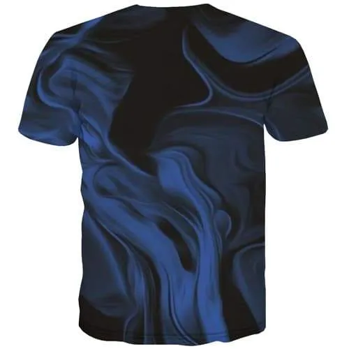 Psychedelic T-shirt Men Abstract T-shirts Graphic Nebula Tshirt Printed Blue T shirts Funny Retro Tshirts Novelty Short Sleeve