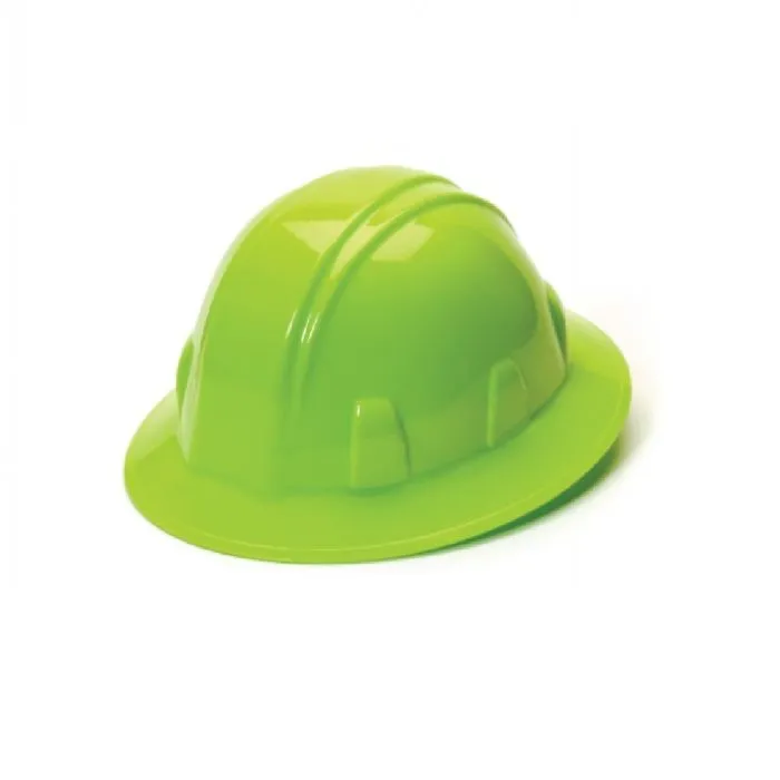 Pyramex HP24131 SL Full Brim 4 Point Ratchet Hard Hat, Hi Vis Green, 1 Each