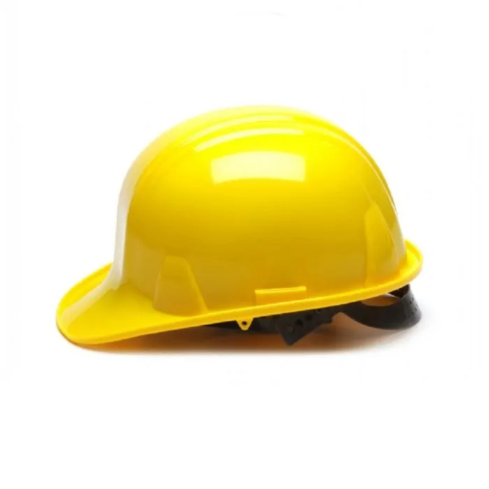 Pyramex SL Series HP14030 Cap Style Hard Hat 4 Point Snap Lock Suspension, Yellow, One Size, 1 Each