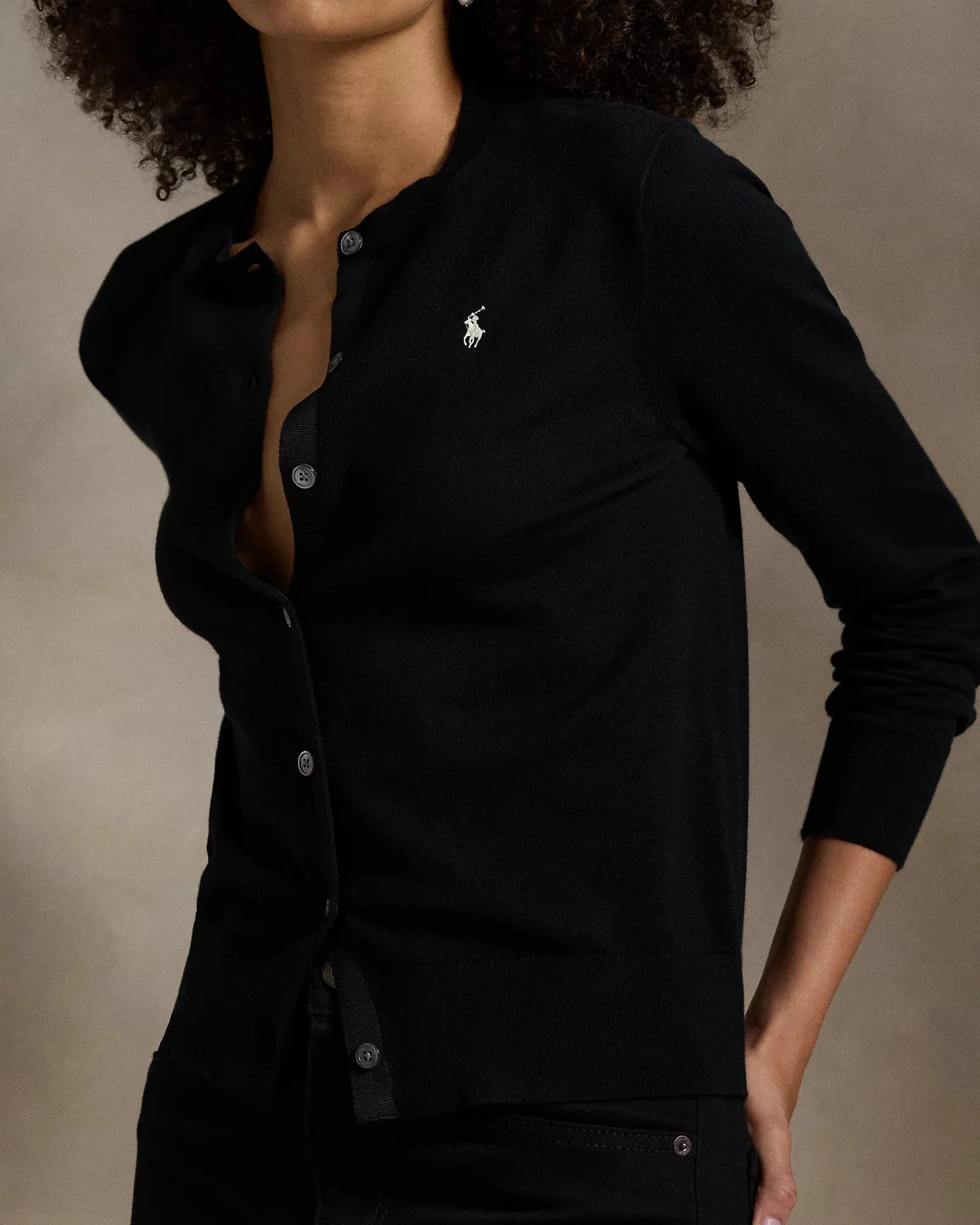 Ralph Lauren Cotton-Blend Cardigan | Black