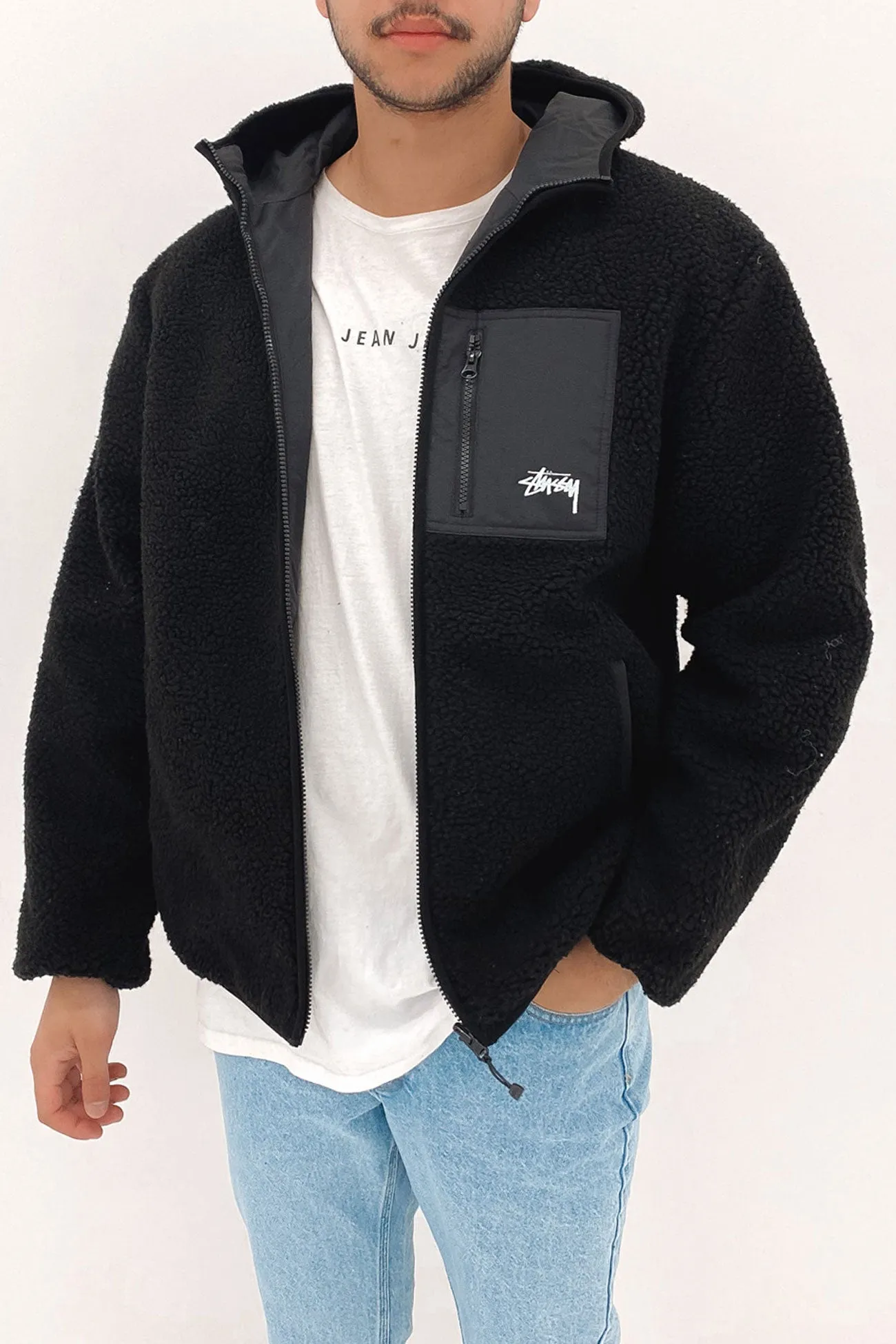 Reversible Sherpa Jacket Black Black