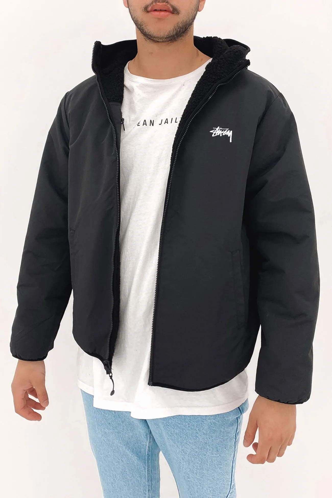 Reversible Sherpa Jacket Black Black