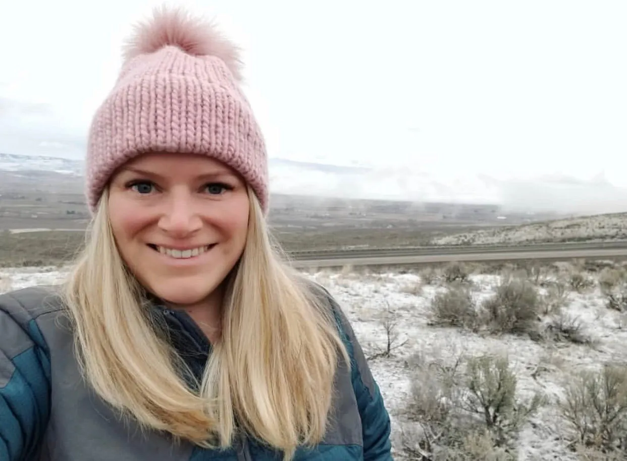 Rosé Adult Knitted Double Brim Beanie with Pink Moscato Faux Fur Pom Pom