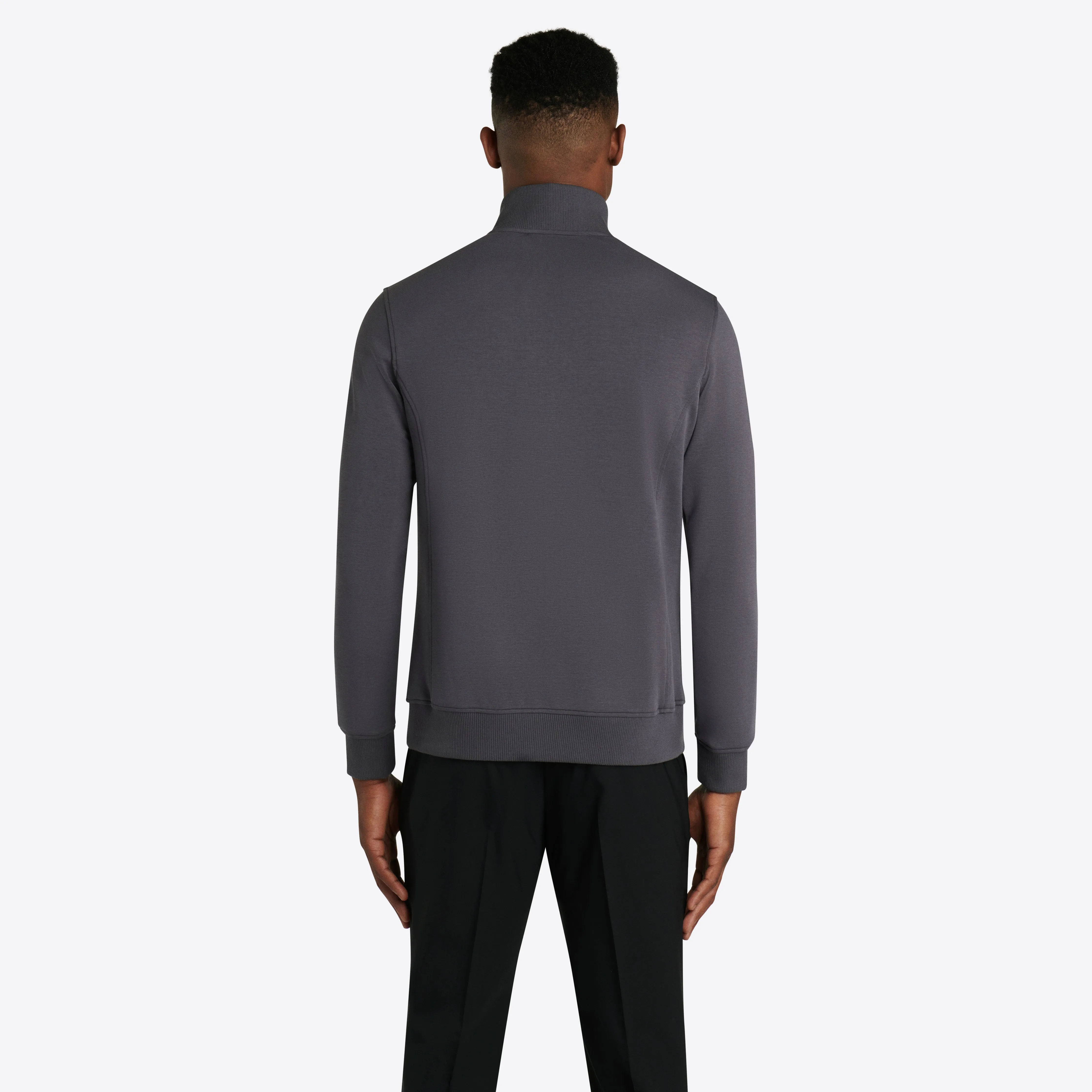 Solid Quarter Zip Mock Neck Pullover