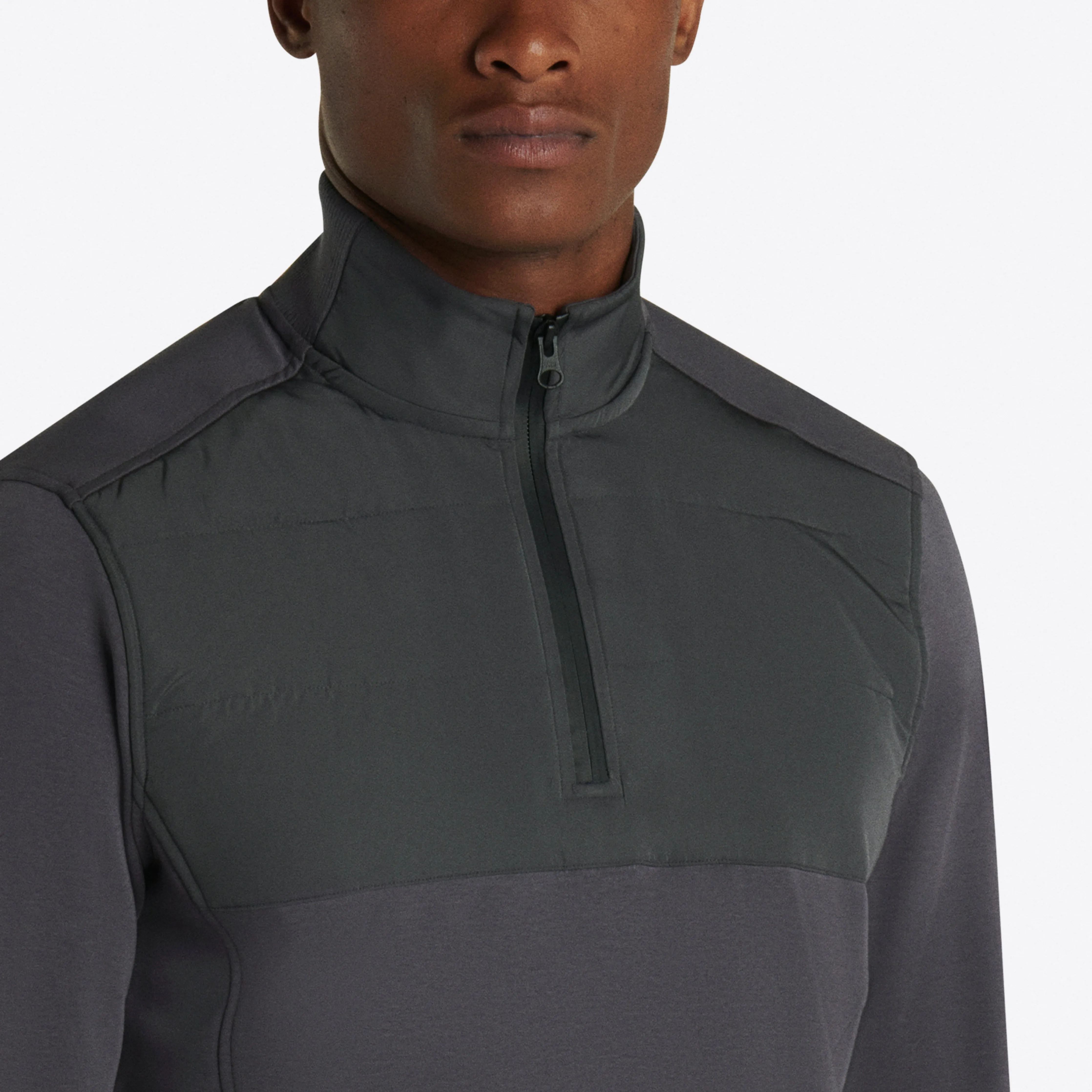 Solid Quarter Zip Mock Neck Pullover